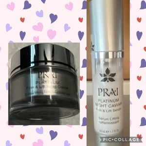 PRAI skin care duo firm & lift night cream, night caviar firm & lift serum large